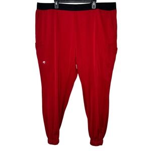 Healing Hands HH Works Rachel Red Jogger Scrub Pants Plus Size 3X Style 9500